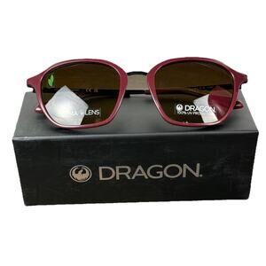 Dragon Fallon Sunglasses - Shiny Oxblood Frame w/ Lumalens Brown - NEW IN BOX